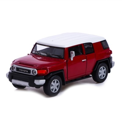 Машина металлическая Toyota FJ Cruiser, 1:36, открываются двери, инерция, цвет красный