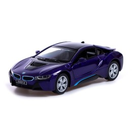 Машина металлическая BMW i8, 1:36, открываются двери, инерция, цвет фиолетовый